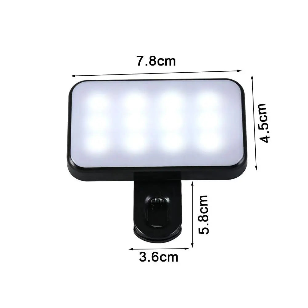 Luz de Relleno LED Portátil para Videollamadas y Selfies – Mini Aro de Luz Recargable con Clip para Móvil, Portátil, iPad – 3 Modos de Brillo – Luz Blanca y Cálida para Videoconferencias y Fotos