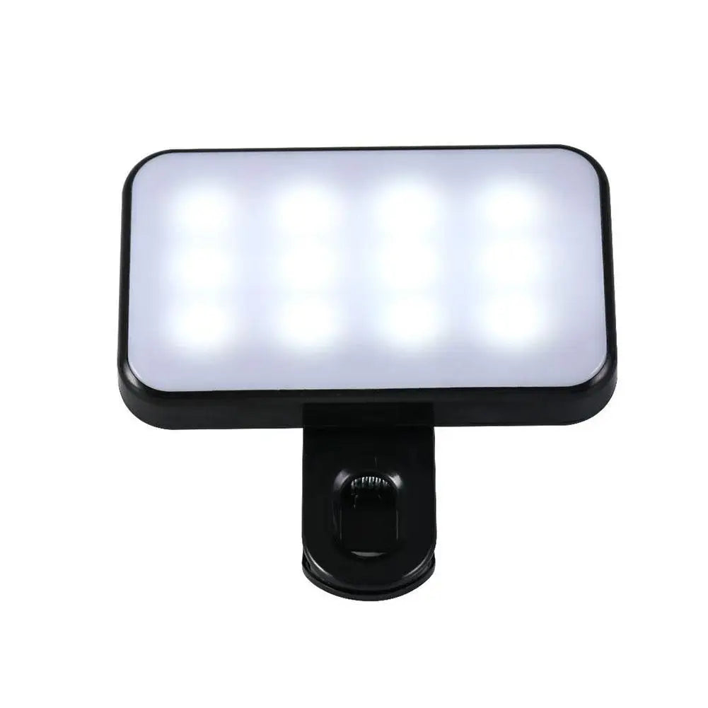 Luz de Relleno LED Portátil para Videollamadas y Selfies – Mini Aro de Luz Recargable con Clip para Móvil, Portátil, iPad – 3 Modos de Brillo – Luz Blanca y Cálida para Videoconferencias y Fotos