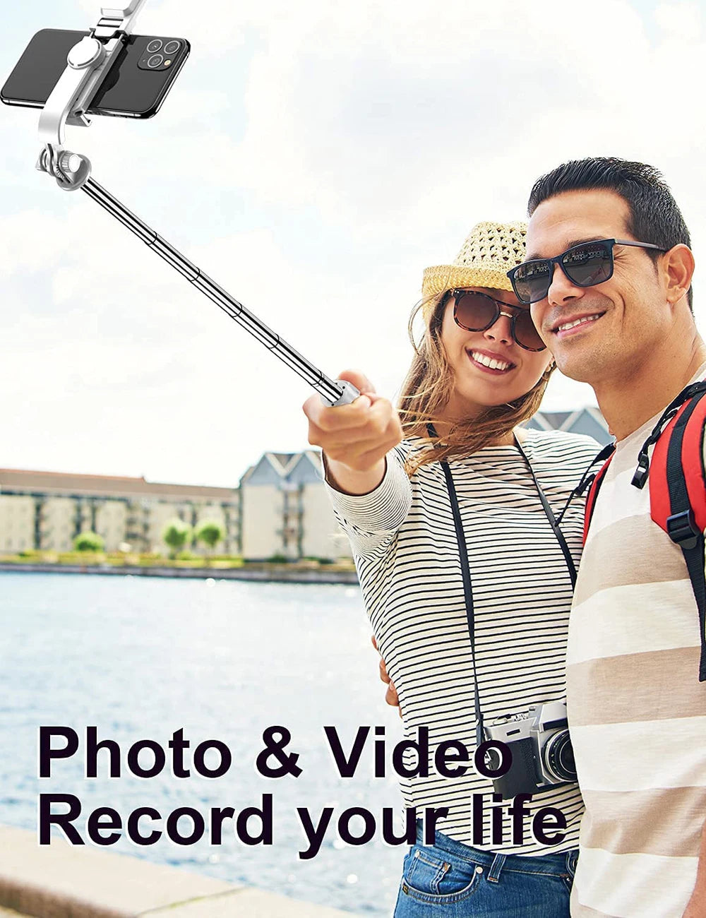Trípode Selfie Stick Bluetooth con Luz LED y Control Remoto