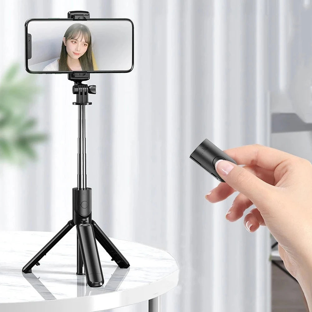 Trípode Selfie Stick Bluetooth con Luz LED y Control Remoto