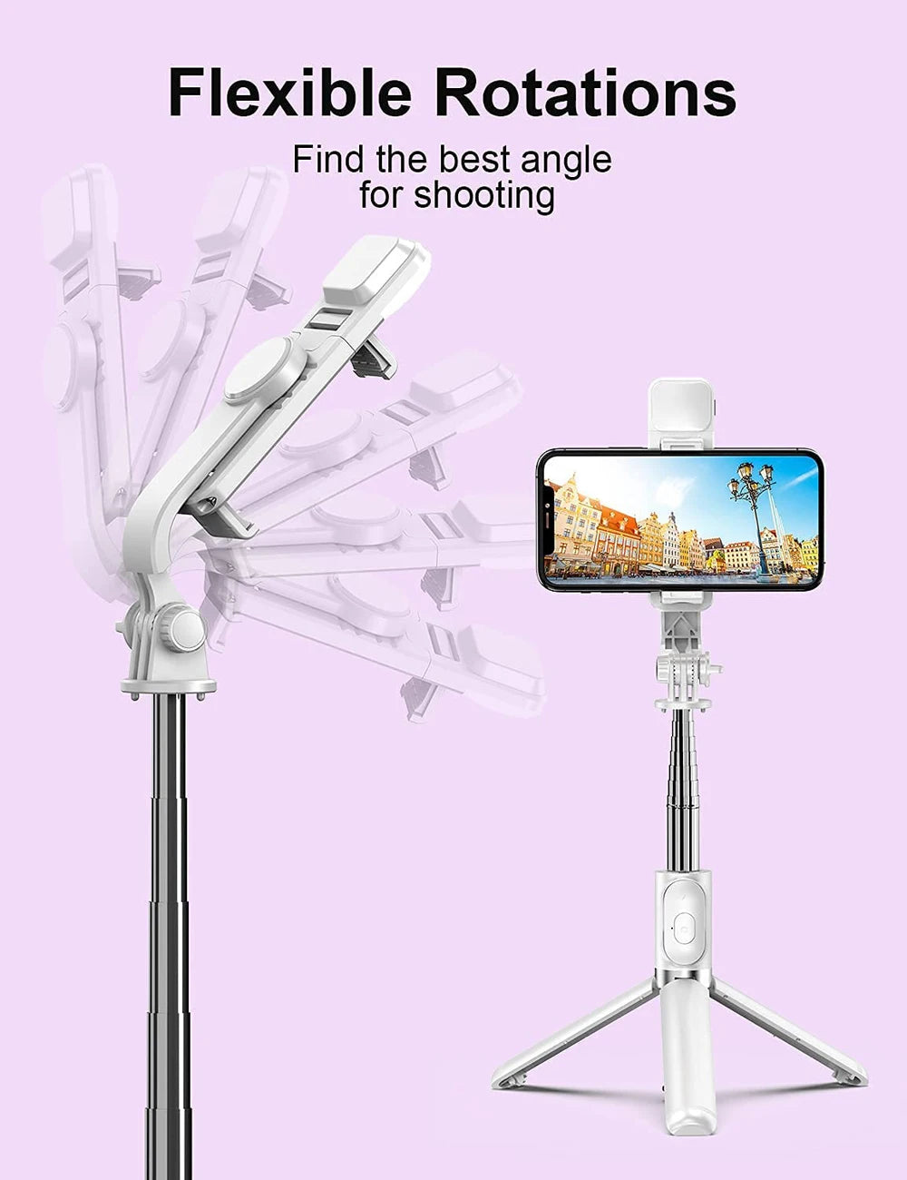 Trípode Selfie Stick Bluetooth con Luz LED y Control Remoto