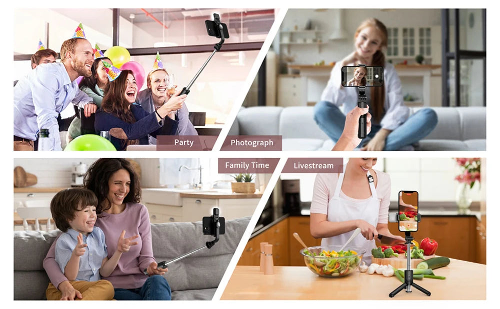 Trípode Selfie Stick Bluetooth con Luz LED y Control Remoto